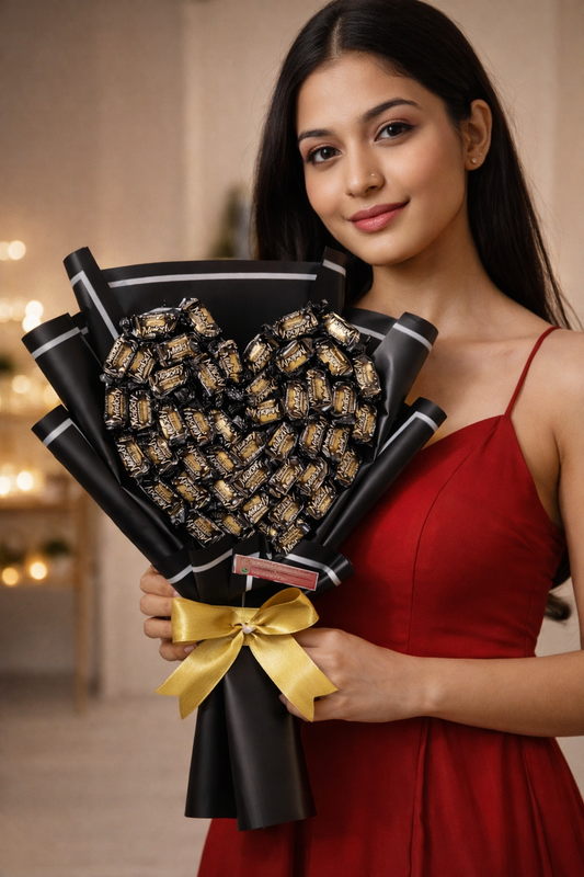 Heart Shape Chocolate Bouquet – Romantic Surprise Gift for Boyfriend & Girlfriend