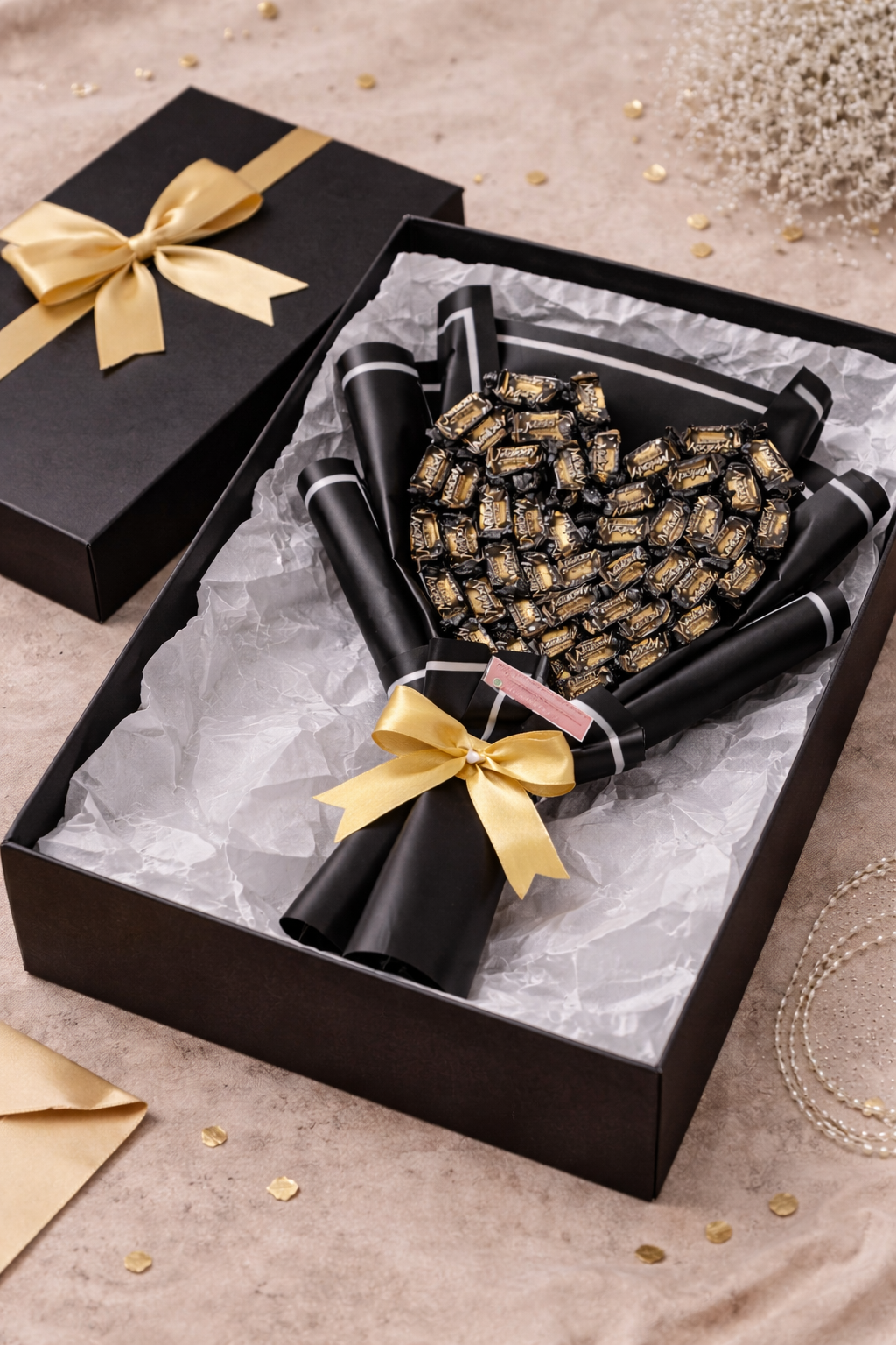Heart Shape Chocolate Bouquet – Romantic Surprise Gift for Boyfriend & Girlfriend