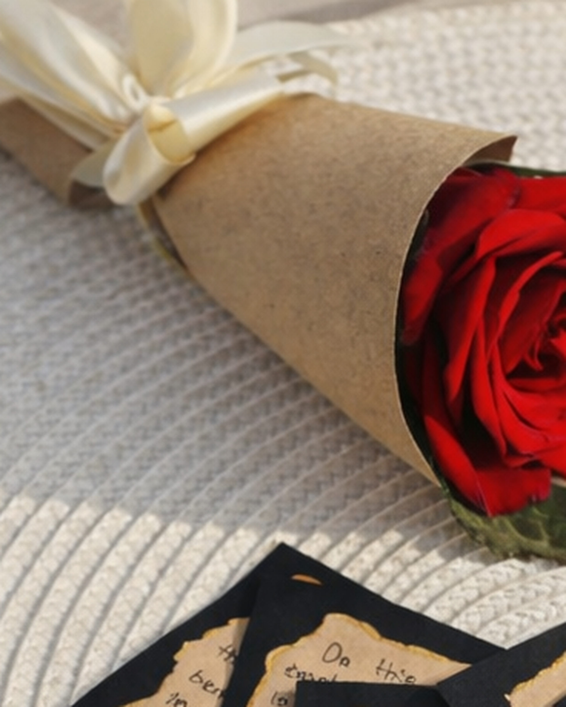 Red rose with personalized love notes handmade anniversary valentine gift idea