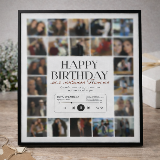 Sivorae personalized birthday photo collage frame full view custom music theme gift for her